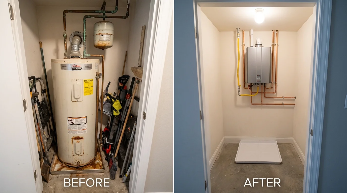 Tank water heater versus wall-mounted tankless unit comparison for Mars Hill, NC homeowners